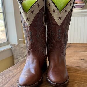 Larry Mahan Women’s Brown Leather Roper Boots